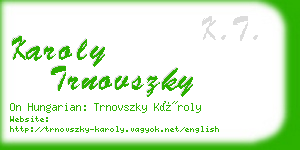 karoly trnovszky business card